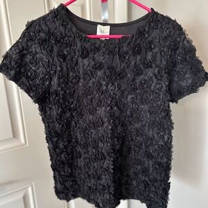 Elegant Black Floral Women's Top